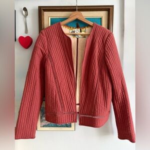 Anthropologie Quilted Rust Blazer Jacket